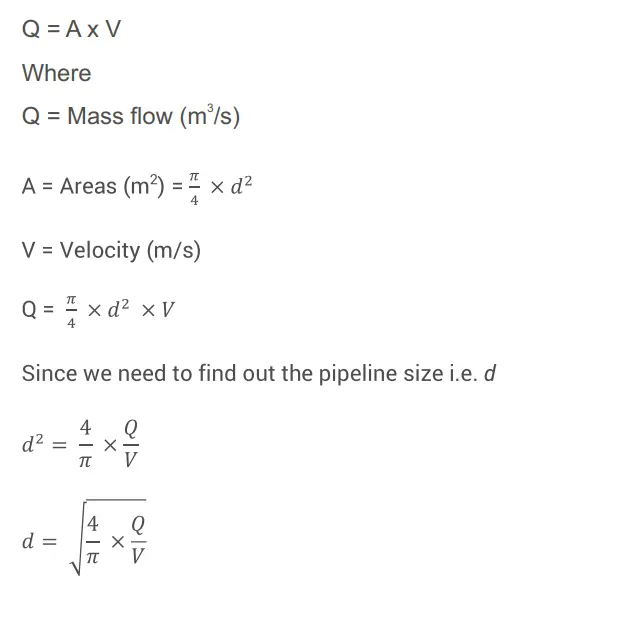Condensate recovery pipeline sizing formula