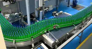 PET Bottle Warmer Equipment Inside a Beverage Bottling Plant