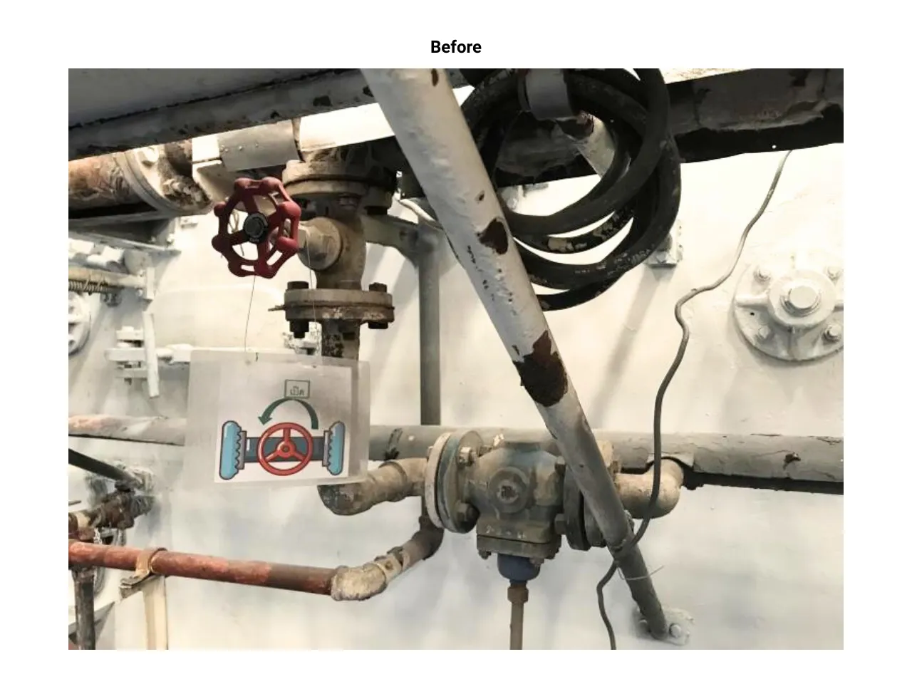 image showing exterior of a bottle washer inside a beverage plant in thailand with incorrect temperature valve