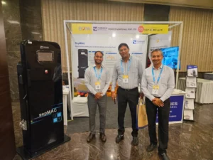 Picture of Forbes Marshall stall with four members at Soy conclave 2025.